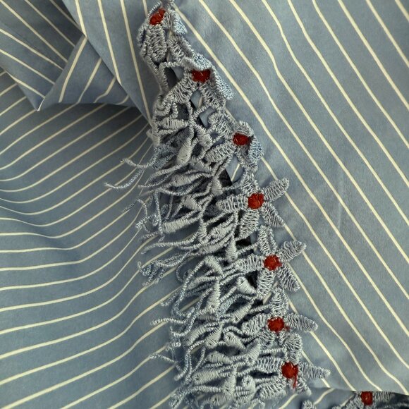 Silvia Tcherassi cotton blue white stripped blouse size XL - Picture 7 of 8